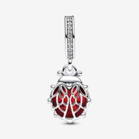 Pandora Red Ladybird Dangle Charm - Picture 2 of 4